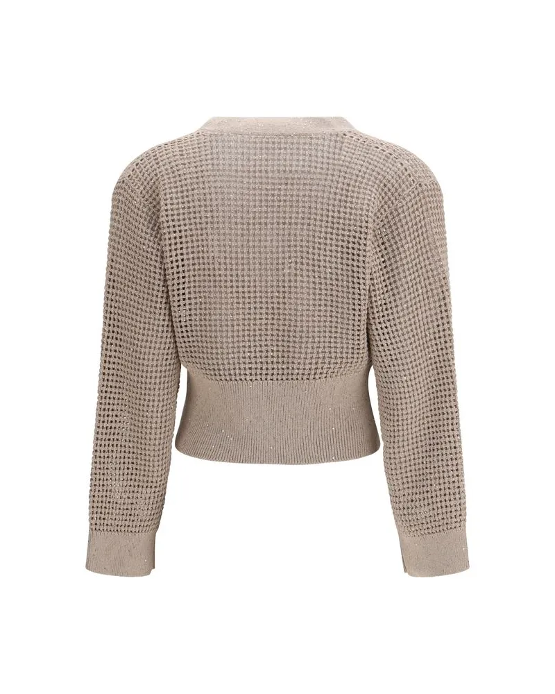 Brunello Cucinelli Women's Beige Cotton Cardigan Clothing Beige