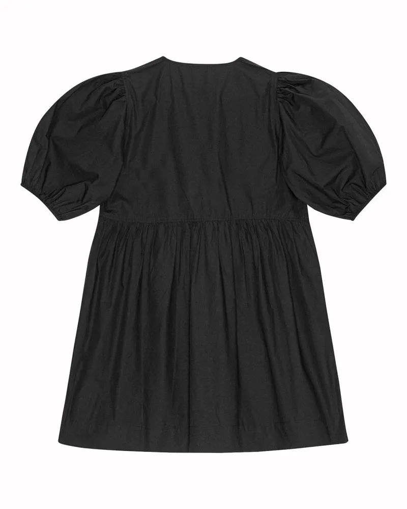 Ganni Organic Cotton Oversized Dress — Black Black