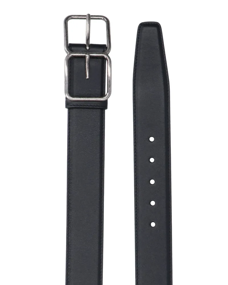 Saint Laurent Men's Belts Black Calf Leather Black
