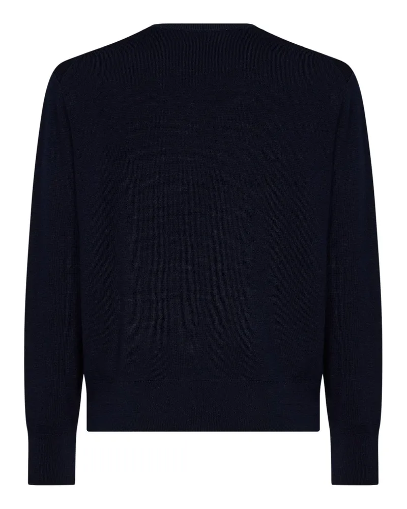AMI Paris Embroidered Logo Crewneck Sweater — Navy 