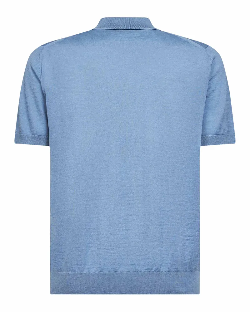 Prada Superfine Virgin Wool Polo Shirt — Blue Blue