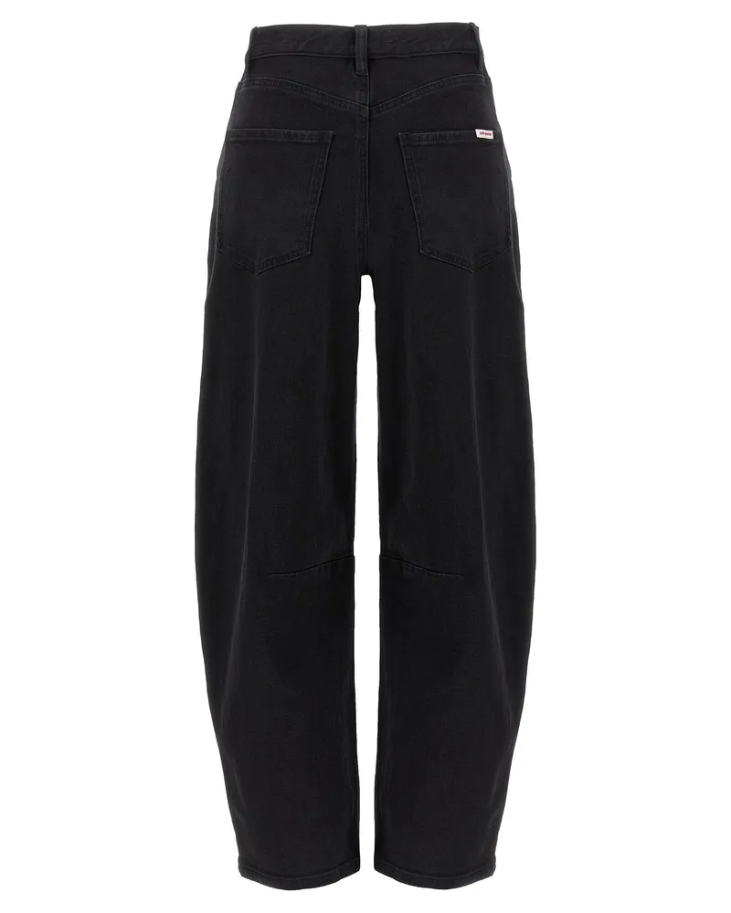 Self-Portrait Black Barrel Leg Jeans — Black Black
