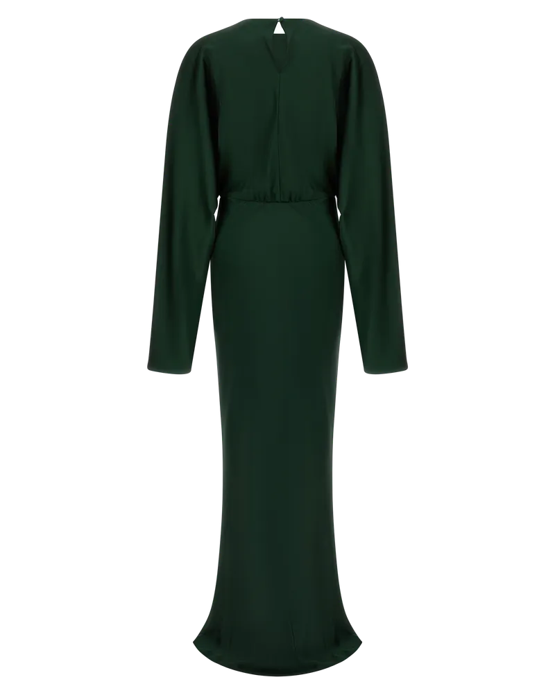 Norma Kamali Women's Bicolor Polyester Long Dress Green