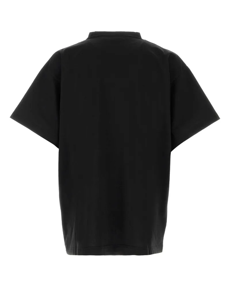 Balenciaga Logo-Print Oversized T-Shirt — Black Black