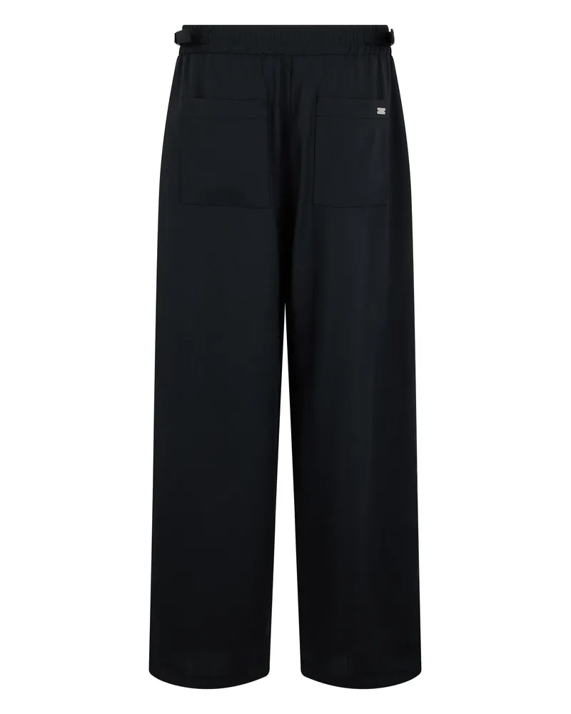 AMI Paris Men's Tailored Trousers With Elastic Waist Black Virgin Wool Black