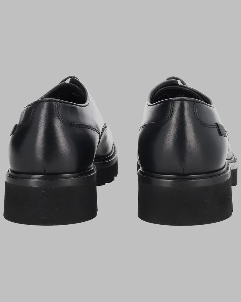 Woolrich Leather Lace-Up Oxfords — Black Black