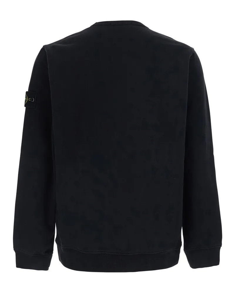 Stone Island Men's High-Neck Sweatshirt Black Organic Cotton Sweatshirts Sweater Black