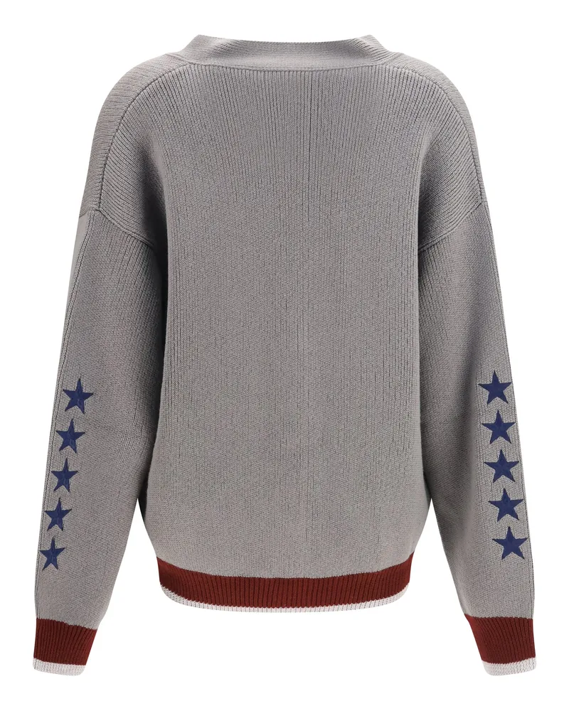 OFF-WHITE College Varsity Cardigan — Gray Gray