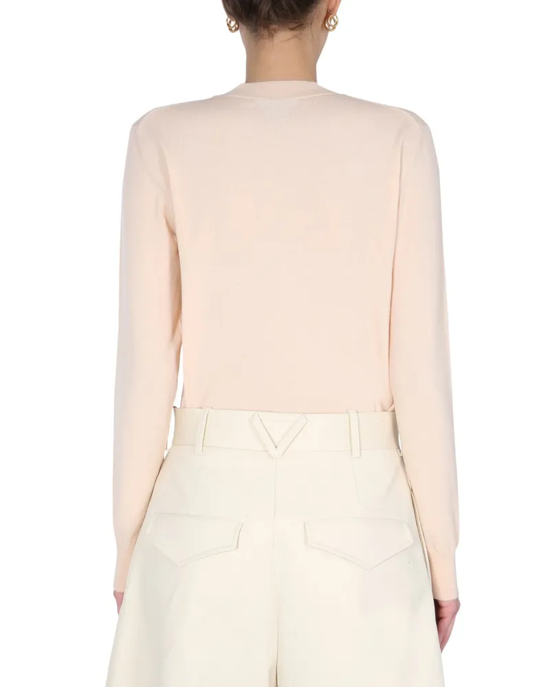 Bottega Veneta Cashmere Blend Crew Neck Sweater — Pink Pink