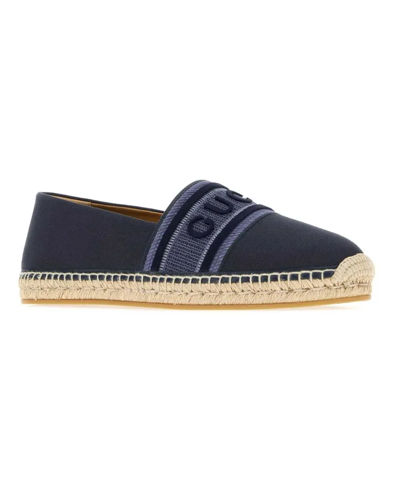 Gucci Men's Navy Blue Canvas Espadrilles Blagblagblagl Espadrillas Navy