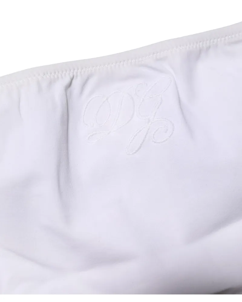 Dolce & Gabbana Women White Nylon Stretch Mid Waist Brief Panty Underwear Elastane Clothing White