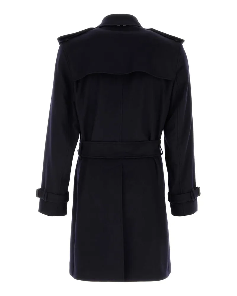 Burberry Double-Breasted Cashmere Coat — Navy Navy