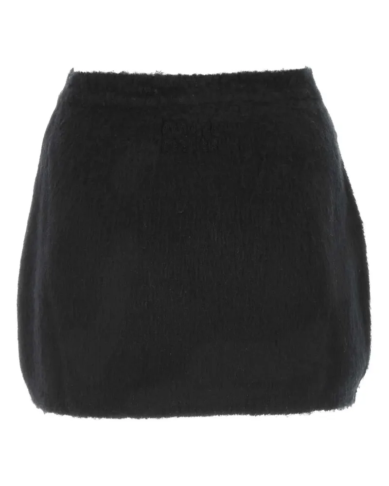 Miu Miu Women's Black Stretch Wool Blend Mini Skirt Eapawv Gonne Black