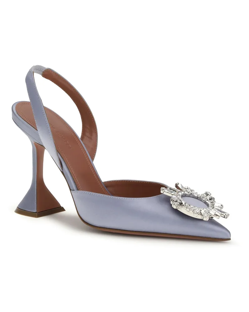 Amina Muaddi Women's Begum Slingback Pumps Lilac-Grey Lilac/grey High Heel Shoes Purple