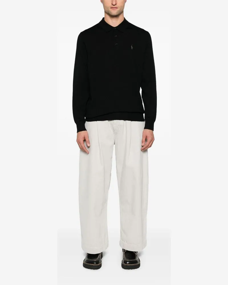 Ralph Lauren Men's Polo Sweater Black Wool Black