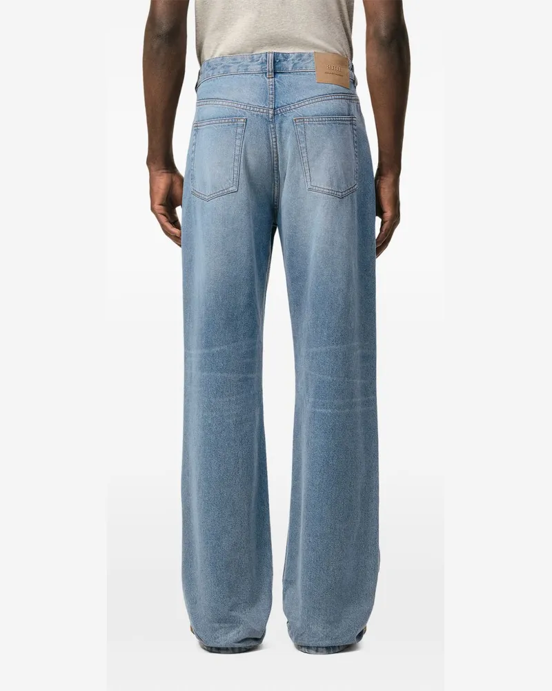 AMI Paris Wide-Leg Denim Jeans — Light Blue Light