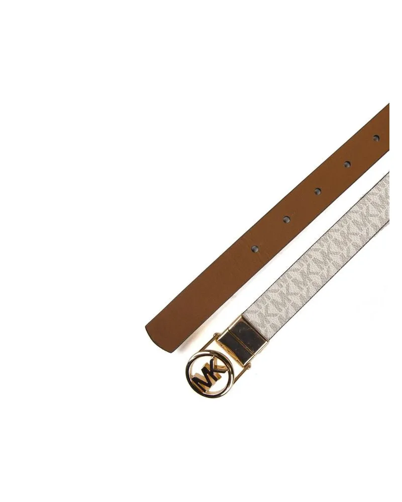 Michael Kors Logo Buckle Belt Vanilla