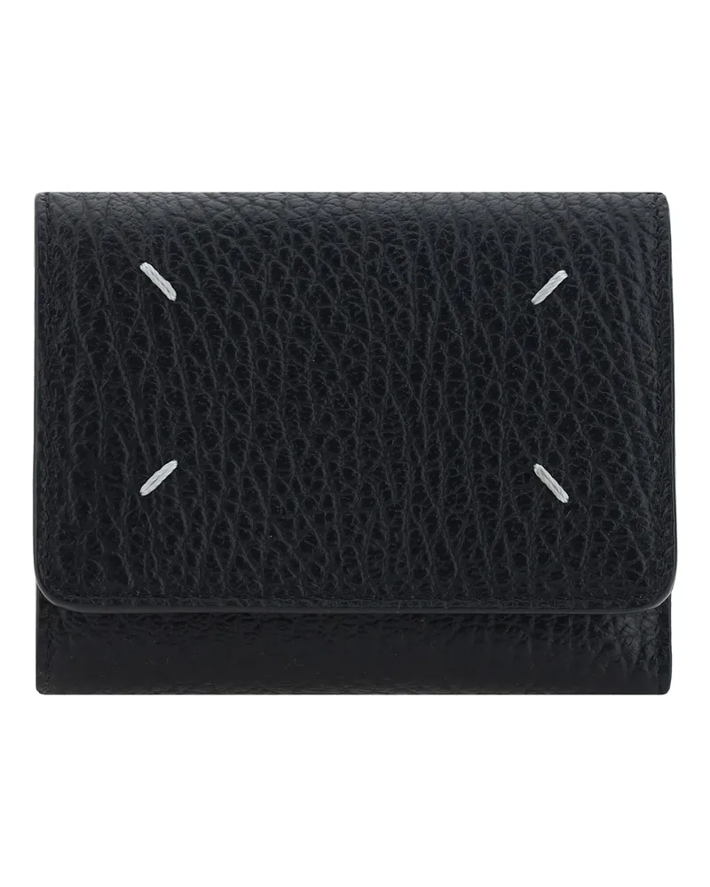 Maison Margiela Women's Wallet Grained Leather Black Calf & Purses Black