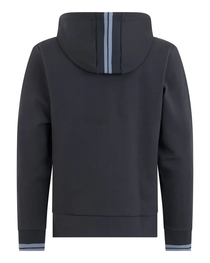 HUGO BOSS Men Zip-Up Cotton Hoodie Dark Grey Top Gray