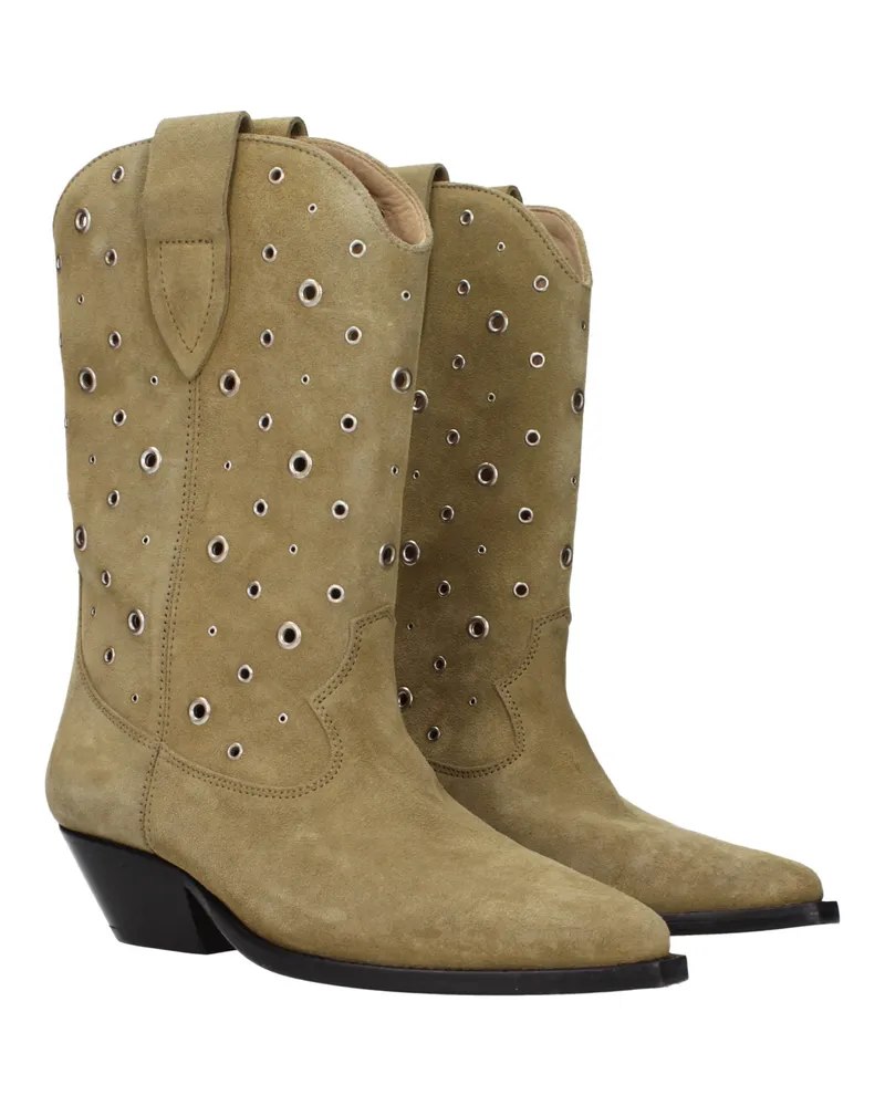 Isabel Marant Women's Beige Leather Ankle Boots Beige