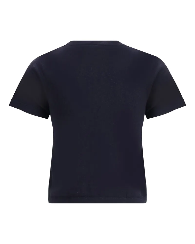 extreme cashmere Women's Knit T-Shirt Navy Cotton; Kashmir-Capra Hircus Top Kashmir/capra Navy
