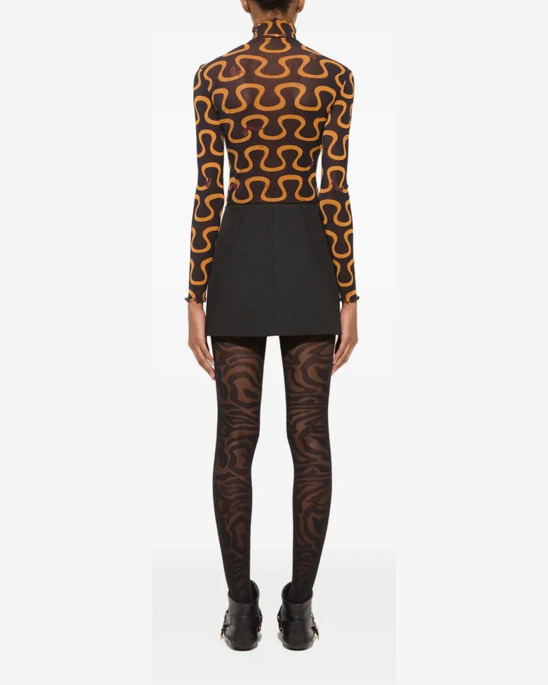 Emilio Pucci Printed Silk Blouse — Black Black