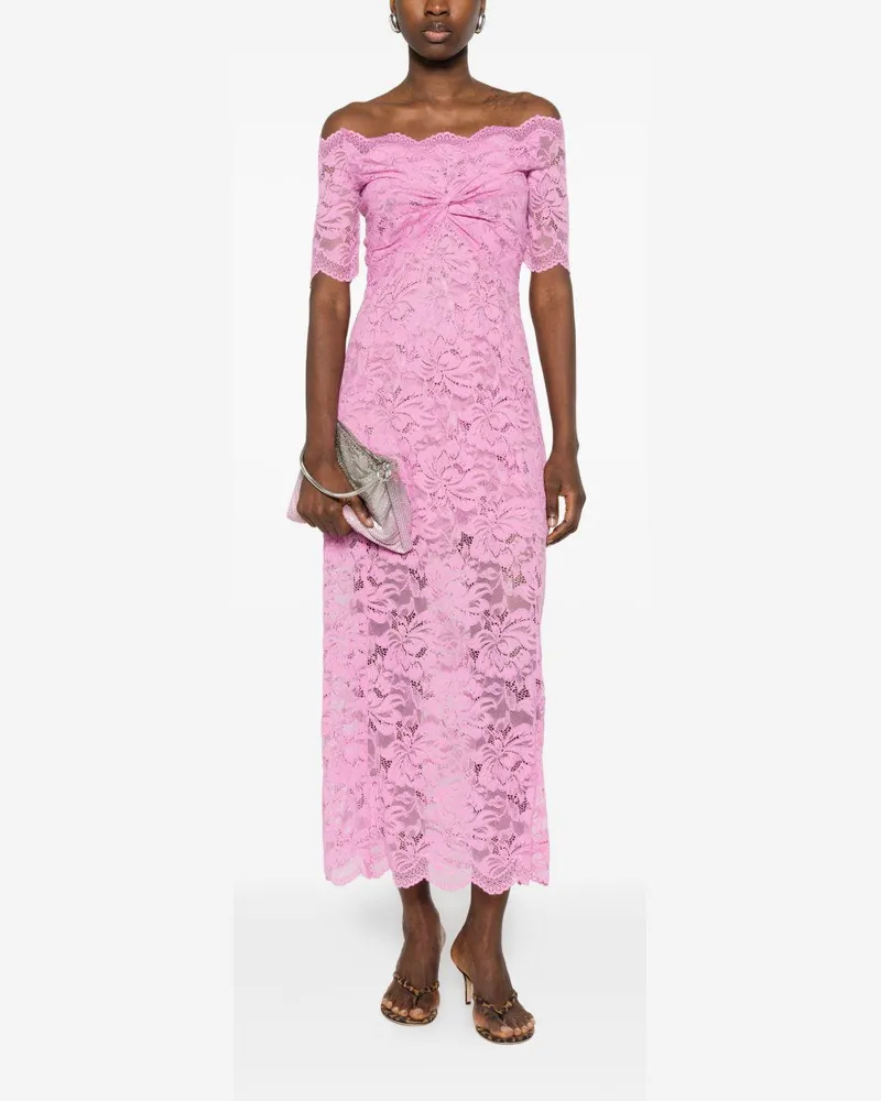 Paco Rabanne Women's Dress Floral Lace Camellia Polyamide Pink