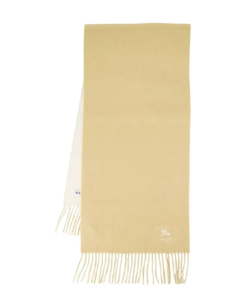 Burberry Cashmere with EKD Emblem Scarf — Beige Beige
