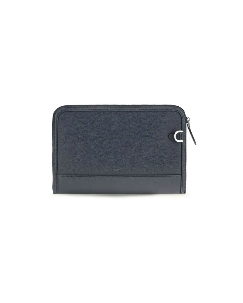 Dolce & Gabbana Men's Blue Calf Leather Bos Taurus Wallet Blue