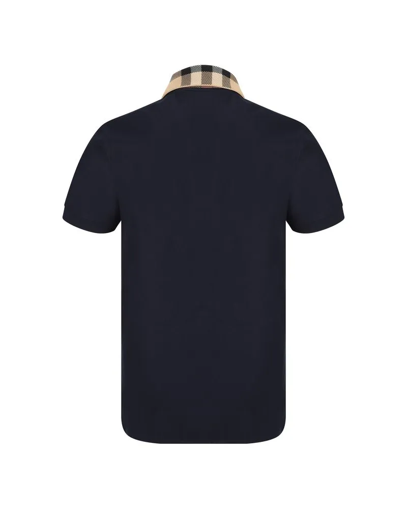 Burberry Men Blue Cotton Polo Shirt Navy