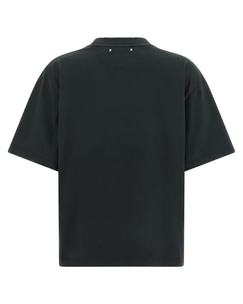 Golden Goose Crystal-Embellished Organic Cotton T-shirt — Black Black
