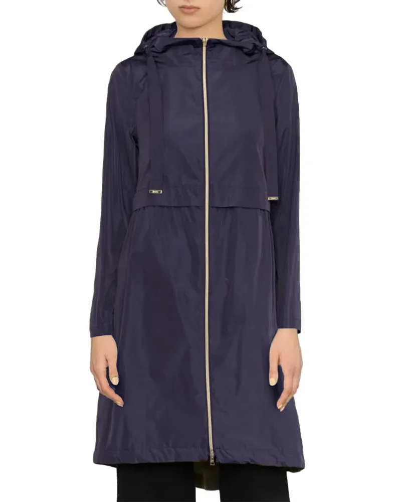 Herno Women's Blue Polyester Coat Clothing Navy