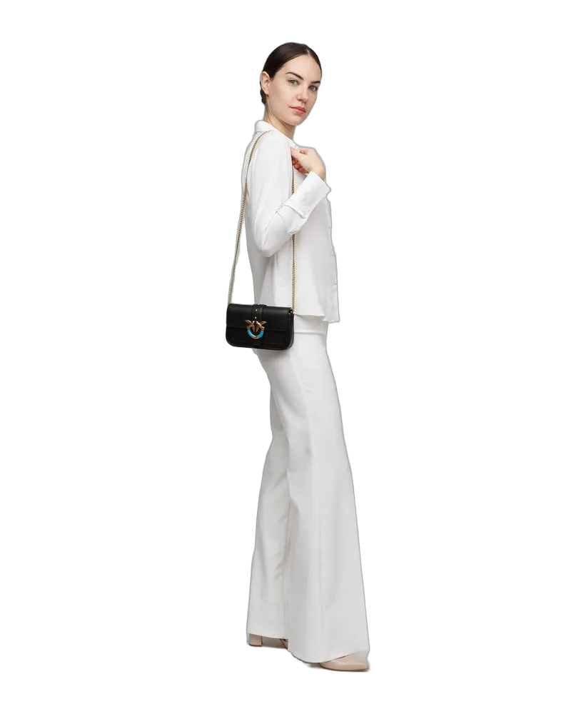 Pinko Women's Shoulder Bag Black Calf Leather Shoulder-bags Black