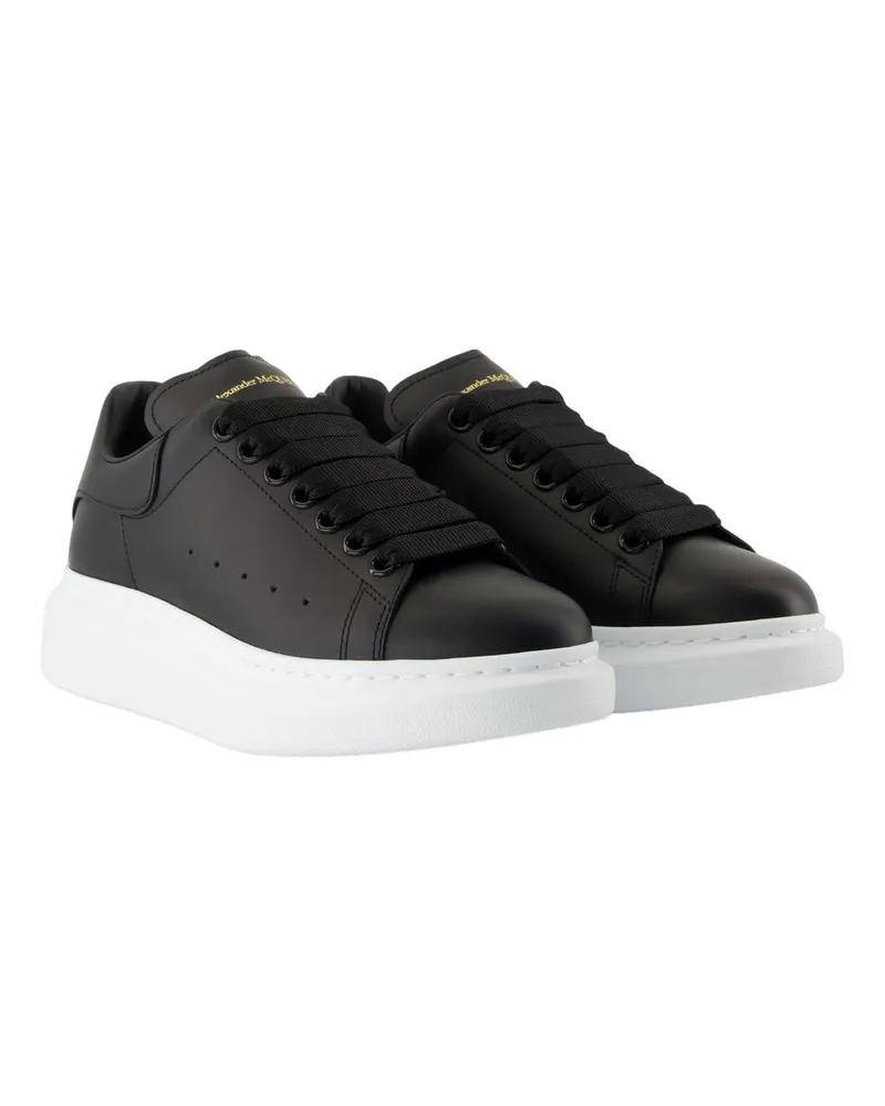 Alexander McQueen Women's Sneakers Oversized -  Leather Black Calfskin Shoes Black
