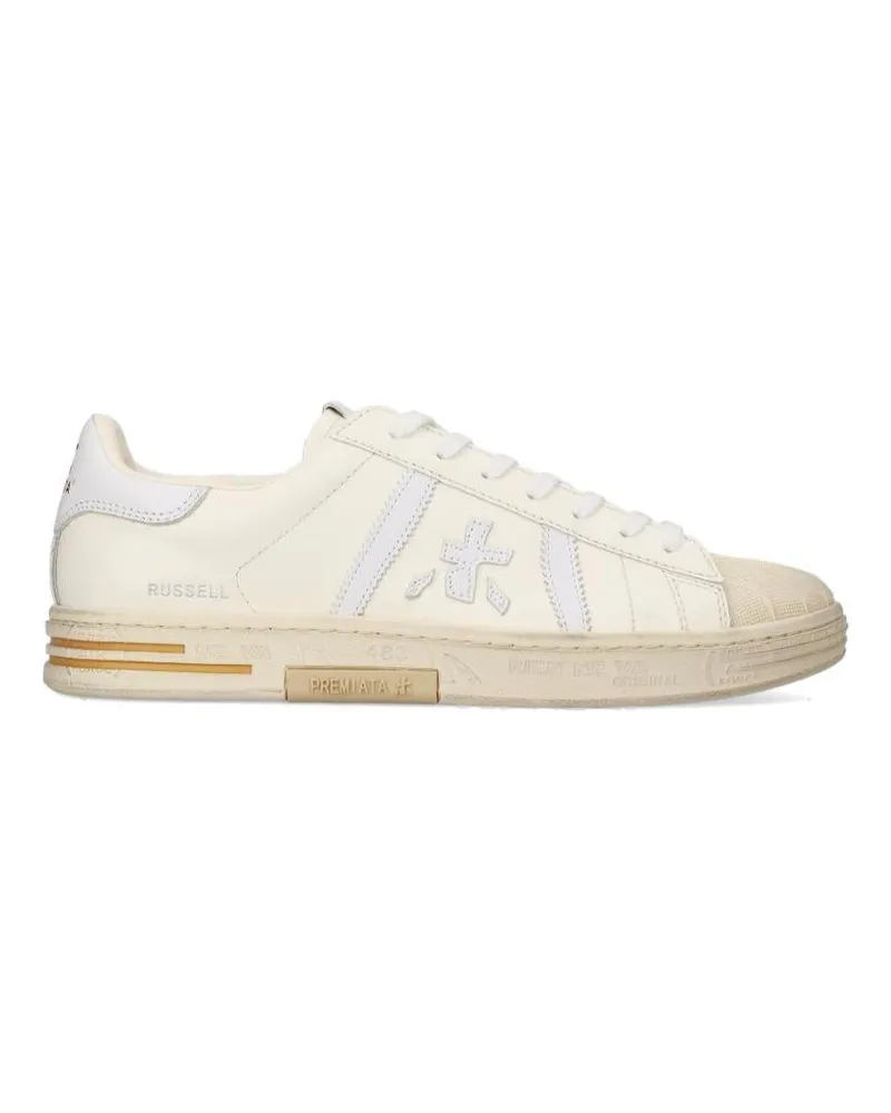 Premiata Men's Sneakers Russell White Leather Upper: Calfskin Trainers White