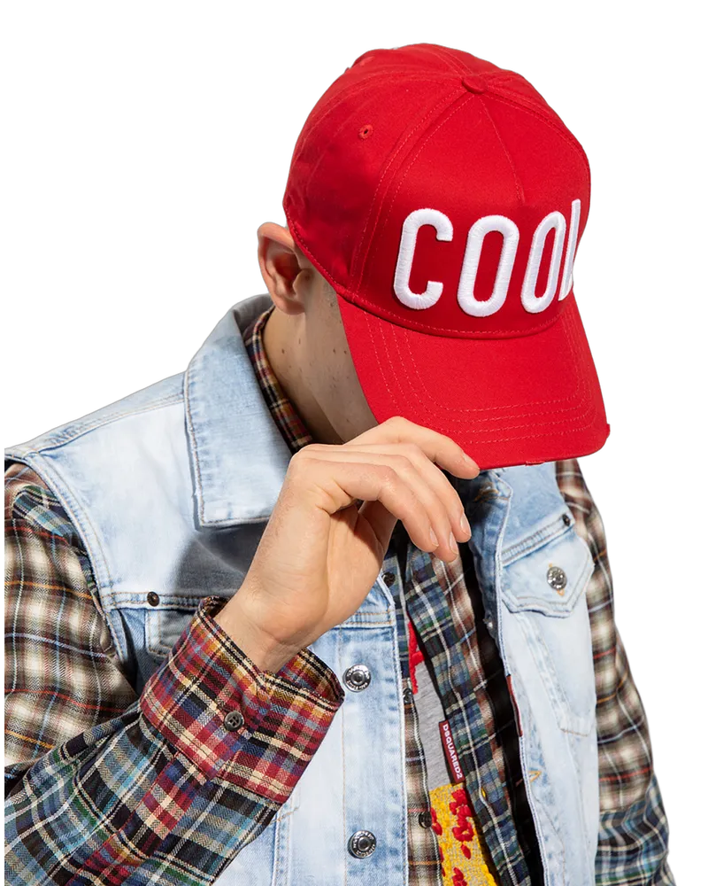 Dsquared2 Men's Cool Logo Baseball Cap Red Accessories > Beanies & Hats Red