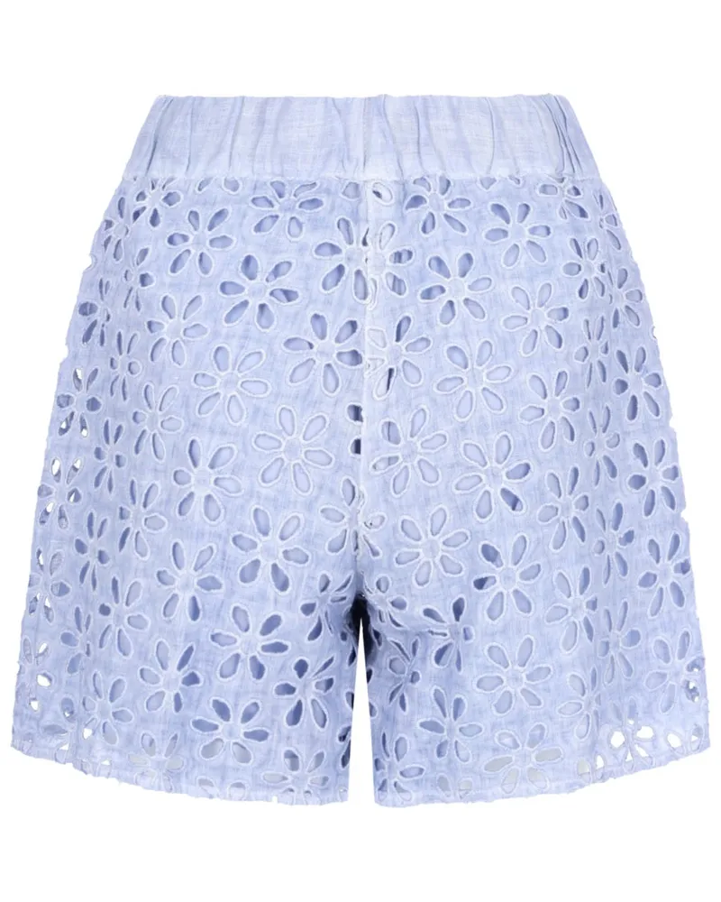 120% Lino Cotton Bermudas — Azure Azure