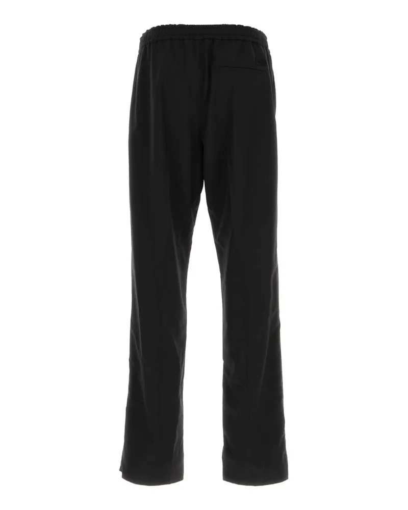 Ferragamo Men's Black Wool Blend Pant Nerobianconaturale Wv-Pa Pantaloni Trousers Black