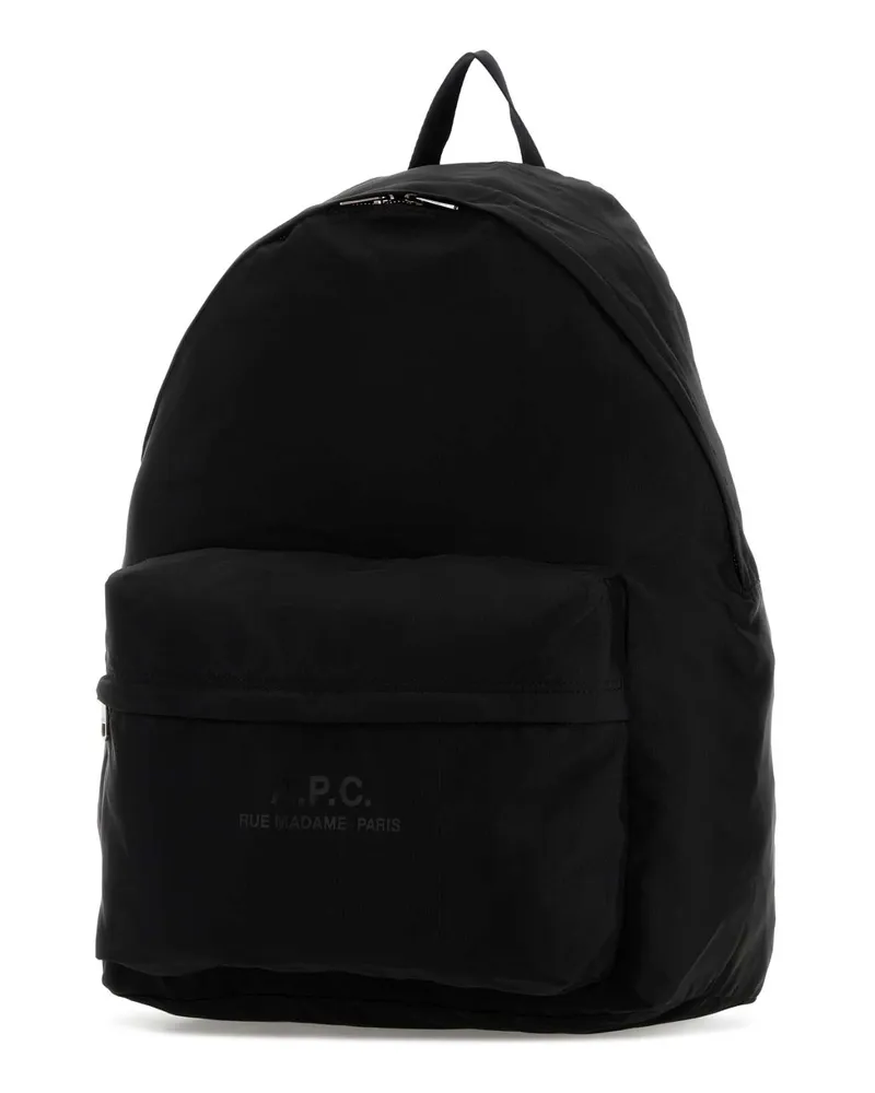 A.P.C. Men's Black Canvas Sac A Dos Backpack Noir Exterior: Nylon Zaini Black