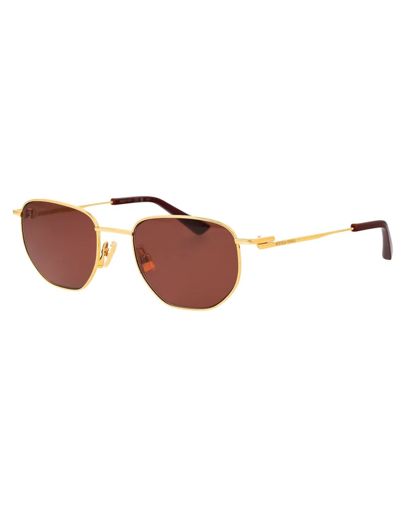 Bottega Veneta Unisex Sunglasses Bv1301s Gold Gold-Gold-Brown Metal Gold/gold/brown Gold