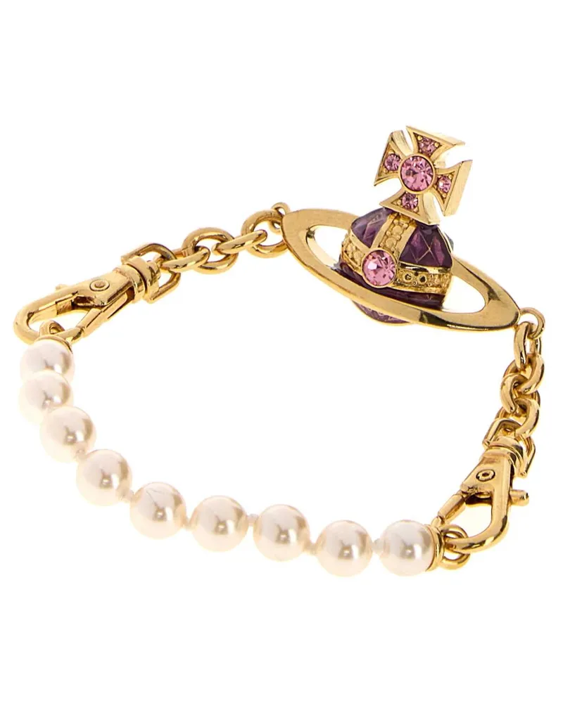 Vivienne Westwood Pearl and Orb Chain Bracelet — Gold Gold