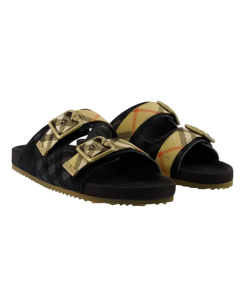 Burberry Women's Lf Urchin Sandals -  Leather Black Calfskin Shoes Flat-Shoes Black