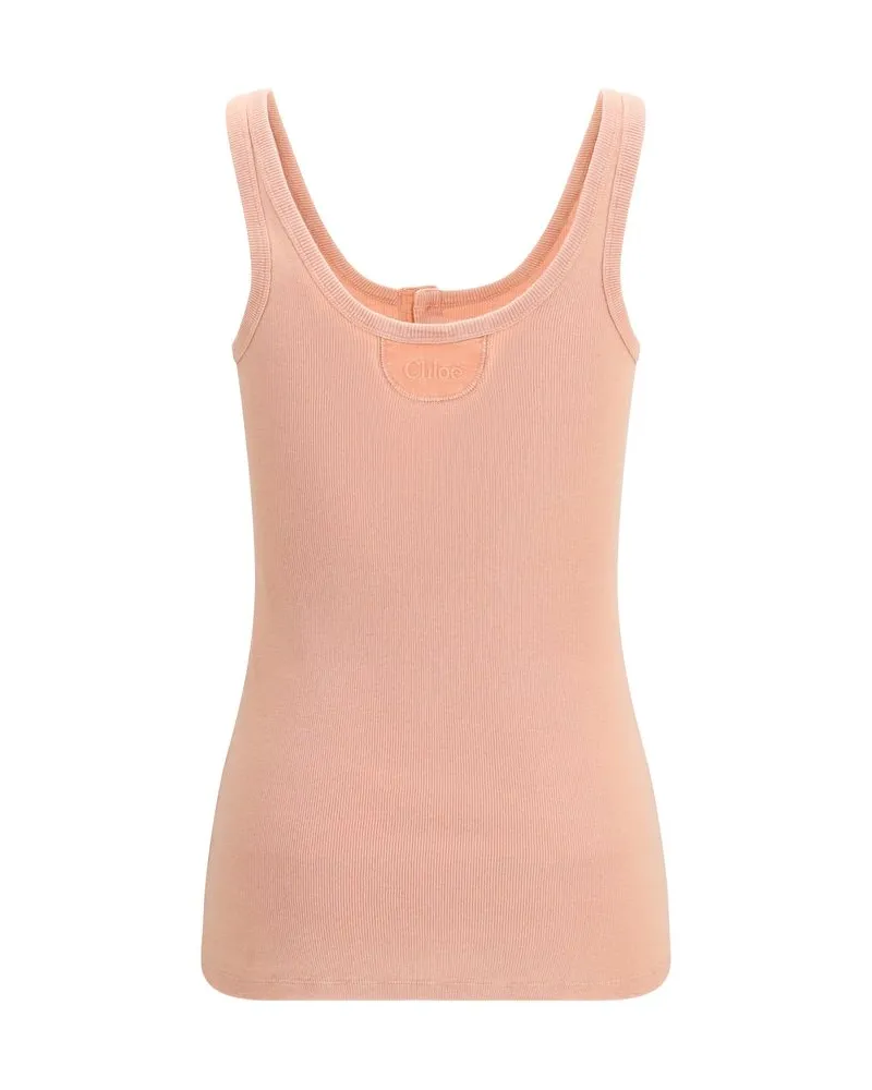 Chloé Women's Multicolor Cotton Sleeveles T-Shirt Pink