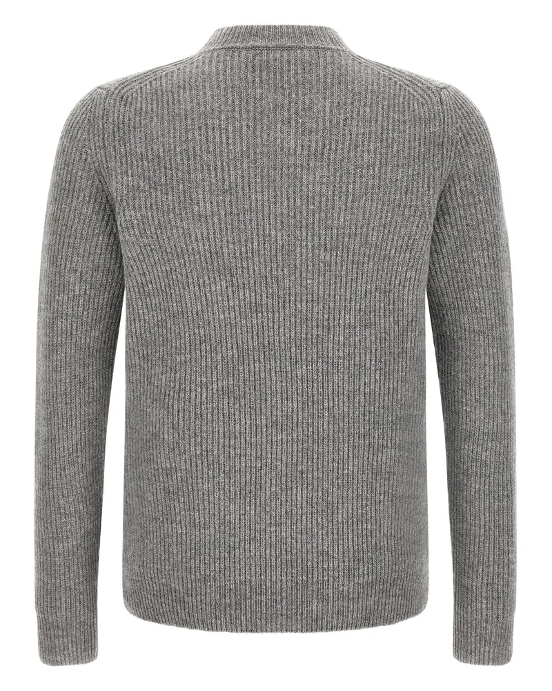 Zanone Ribbed Virgin Wool Sweater — Grey Grey