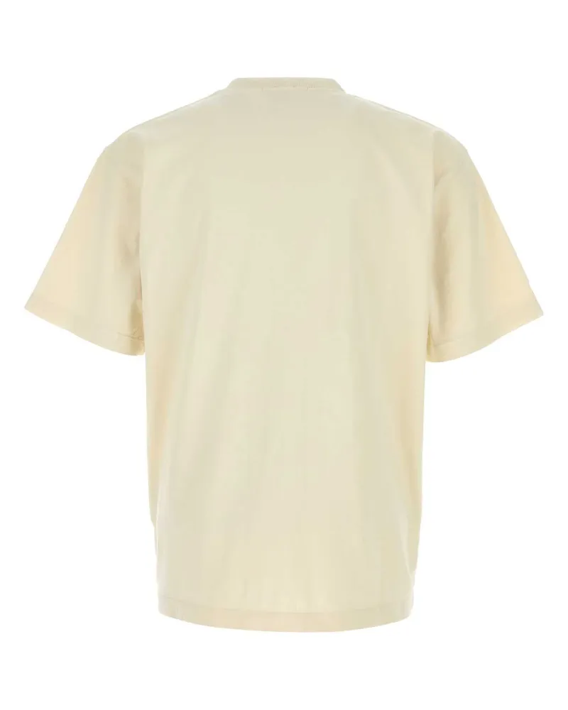 Stone Island Men Cream Cotton T-Shirt Ivory Garment Garment: T-shirts And Polos Beige