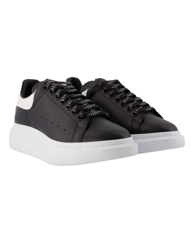 Alexander McQueen Men's Oversized Sneakers Leather Black Calfskin Shoes Black