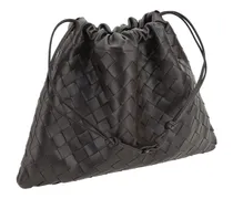 Intrecciato Woven Leather Clutch — Gold