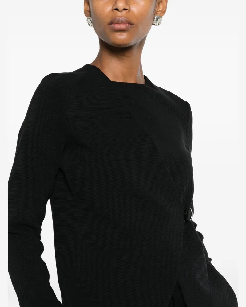 Emporio Armani Asymmetric Cotton Blazer — Black Black