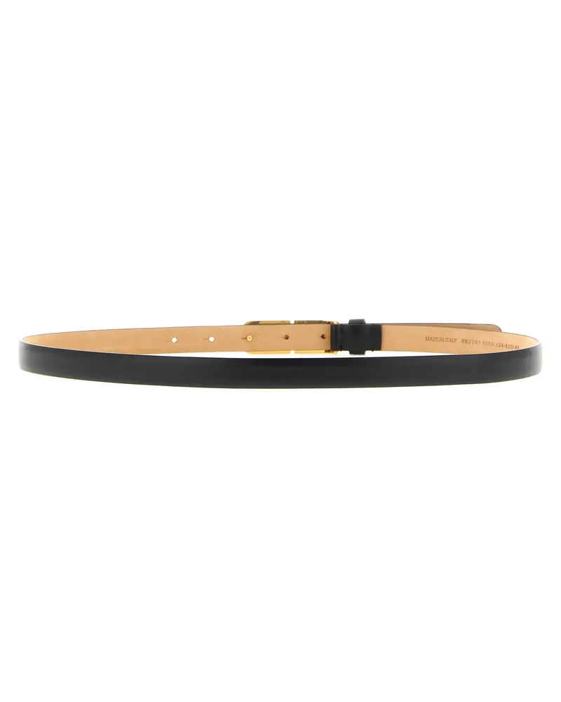 Balenciaga Women's Black Leather Regular Belt Black