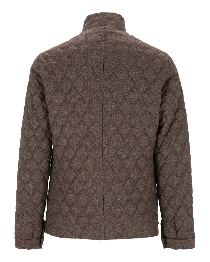Emporio Armani Quilted Wool Jacket — Brown Brown